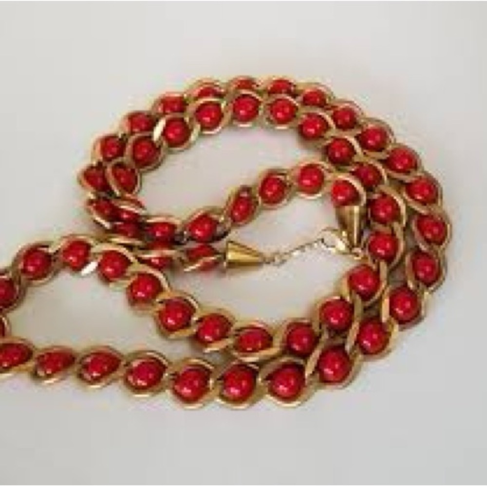 Napier Gold and Red Necklace